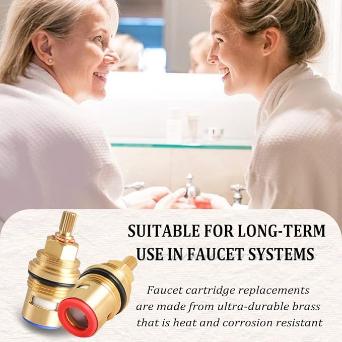 2Pack Ceramic Cartridge for Grohe 45887000 45888000, Faucet Cartridges Replacement Parts, Bathroom Faucet Cartridge Replacement, Cold and Hot Water for Ceramic Cartridges