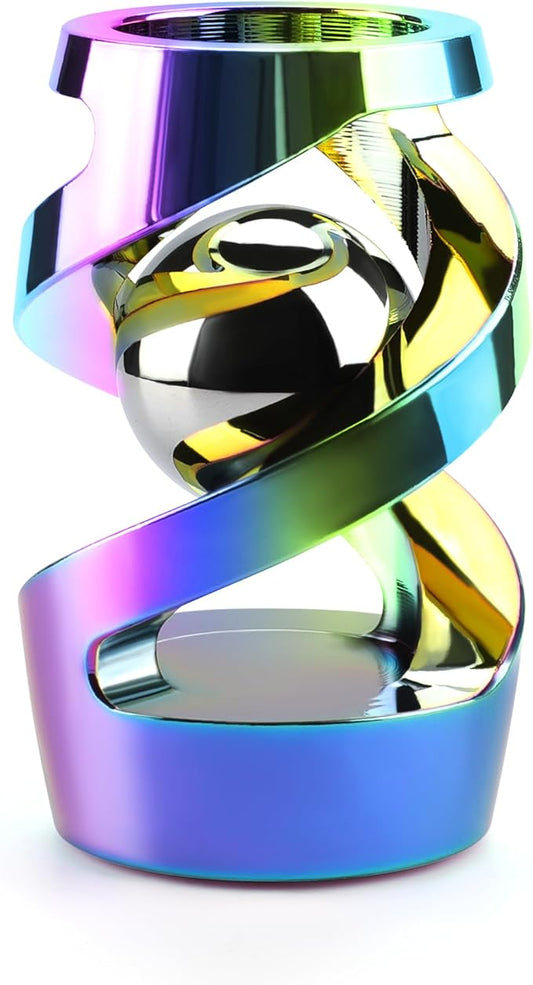 Fidget Toys Adult, Kinetic Spinning Desk Toy, Kinetic Optical Illusion Toys, Metal Fidget Spinner Toys, Cool Gadget Relieve Stress Anxiety Fidget Toys for Office for Adult (Iridescent)