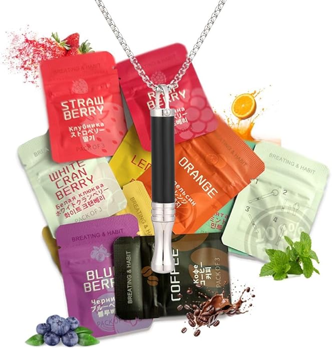 Breathing Necklace for Stress Relief, Breathe Free Necklace to Quit Smoking, Breathing Tool for Meditation, Mindful
