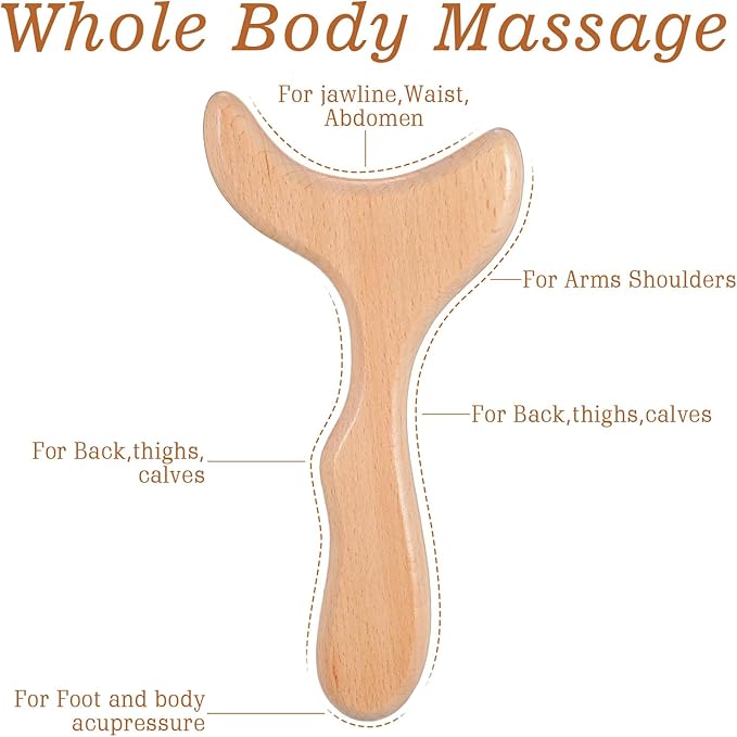 Small Fishtail Massage Tool,Wood Therapy Massage Tools Lymphatic Drainage Massager,Body Gua Sha Tool for Muscle Relaxation, Body Sculpting Cellulite Reduction