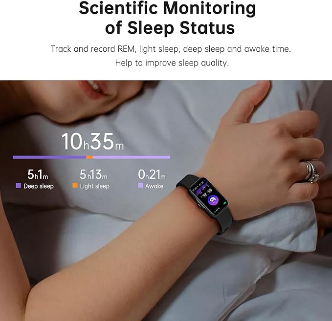 Health Fitness Tracker, Smart Watch with 24/7 Heart Rate and Blood Oxygen Monitor, Sleep Tracker with IP68 Waterproof, Activity Tracker Pedometer Step Counter for Women Men (Deep Black)