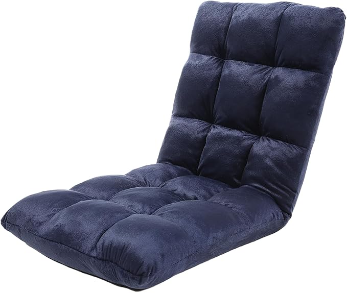 FLOGUOR Indoor 5-Position Adjustable Floor Chair with Back Support Folding Padded Gaming Sofa Chair, Lounge Chair for Adults Video Gaming, Perfect for Meditation, Reading QL050-NA