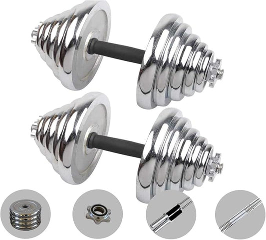 Cast Iron Adjustable Dumbbell Barbell Set (110LB/66LB/44LB), Weight with Connecting Rod 2 in 1 Home Body Workout Exercise Equipment for Men and Woman…