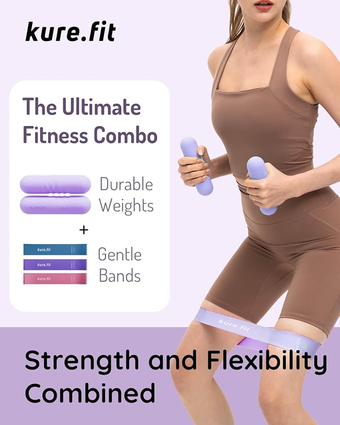 Hand Weight Bars for Women (2.2 LB) | Resistance Booty Bands | Pilates, Yoga, Dance, Aerobics, Running, Cardio, Gym, Strength Training | Non-Slip | Portable Dumbbells | Women & Men