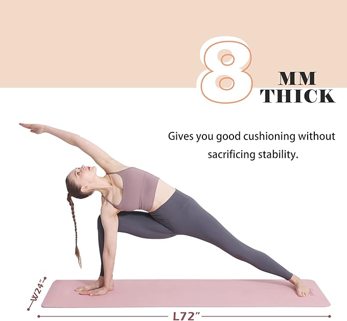 UMINEUX Yoga Mat Extra Thick 1/3'' & 2/5" Non Slip Yoga Mats for Women Eco Friendly TPE Fitness Exercise Mat with Carrying Sling & Storage Bag