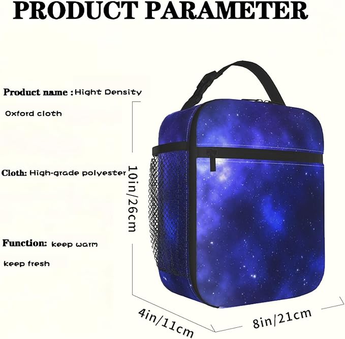 Cool Owl Lunch Box for Kids,Bird Insulated Bag for Student,Animal Reusable Thermal Insulation Cooler Tote Bags for School Work Picnic Camping Outdoor Gifts (Blue Starry Sky Painting Owl)