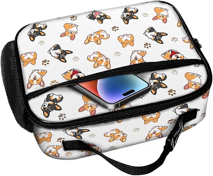 Corgi Lunch Bag Reusable Insulated Dog Lunch Box Keep Food Cooler Thermal Lunch Tote for Women Men