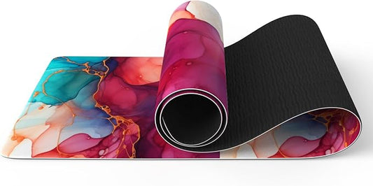 FOLAI Extra Thick Yoga Mat 6mm - Non-Slip Exercise Mat for HIIT, Pilates & Home Workouts & Workout with Free Carry Strap