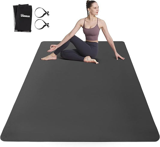 UMINEUX Large Yoga Mat for Men and Women 1/4 & 2/5 Inch Extra Thick TPE Fitness Mat for Home Gym Workout, Non-Slip, Eco Friendly Exercise Mat for Yoga, Pilates, Stretching, Meditation