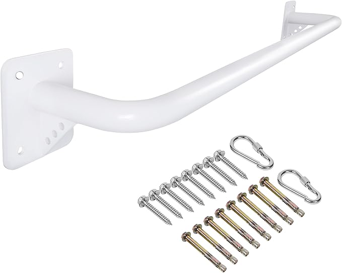 Wall Mounted Doorway Pull Up Bar, Heavy Duty Strength Training Pull-Up Bars for Doorframe, Support Beam or Joist Mount Thick Metal Sturdy Construction Support 500 lbs