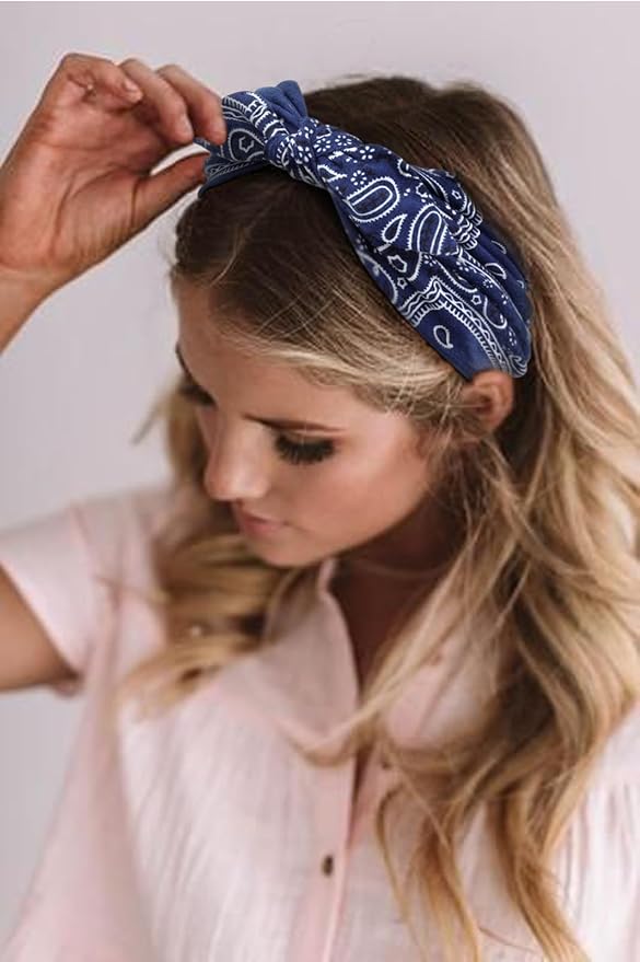 DRESHOW 8 Pack Bow Headbands of Solid Color for Women’s Hair Non Slip Wide Vintage Head Wraps Knotted Cute Hair Band Accessories