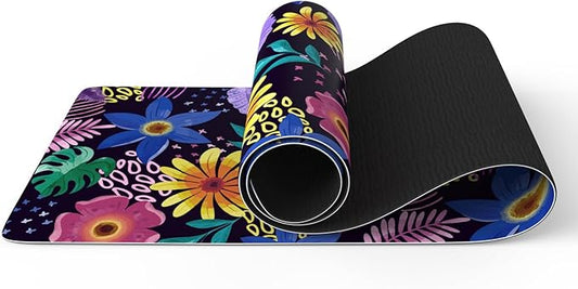 FOLAI Extra Thick Yoga Mat 6mm - Non-Slip Exercise Mat for HIIT, Pilates & Home Workouts & Workout with Free Carry Strap