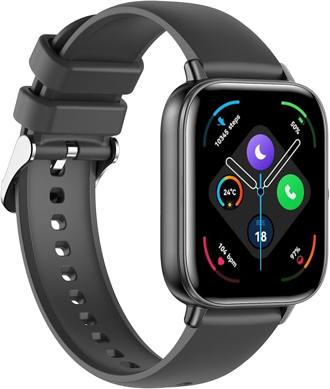 Smart Watch for Men Women, 1.85"HD Fitness Tracker (Answer/Make Call/Messages),130+ Sport Modes with 24/7 Heart Rate/Sleep Monitor/Pedometer, IP68 Waterproof, Smartwatche for Android&iOS (Black)