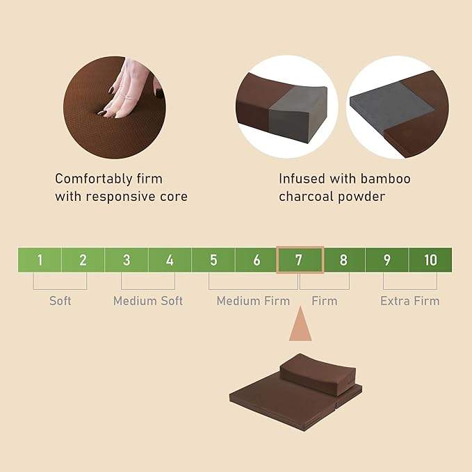 Meditation Cushion - Floor Pillow for Adults - Floor Seating & Meditation Pillow - Yoga Bolster with Washable Cover - High Density Responsive Bamboo Charcoal Foam for Sitting