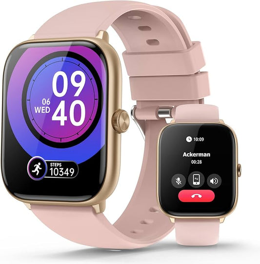 Smart Watches for Women with Blood Pressure, 2.06" AMOLED Touchscreen, 118 Sports Modes, Fitness Tracker with Heart Rate Sleep Blood Oxygen Monitor, IP68 Waterproof, Compatible with iPhone and Android
