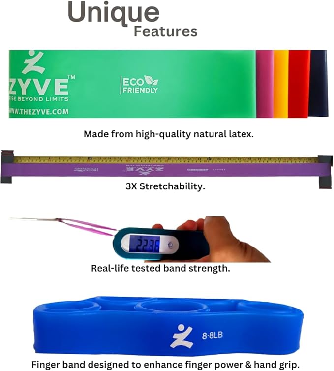 Resistance Bands Set for Women & Men –12" Heavy Duty Natural Rubber Exercise Loop Bands for Legs, Glutes, Strength Training, Stretching, Physical Therapy, Home Workouts-Pack of 5 with Carry Pouch