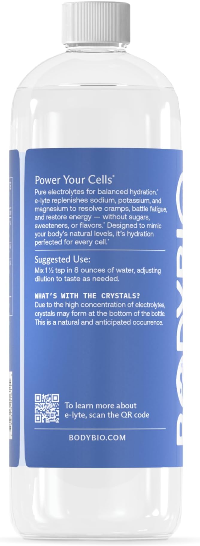 BodyBio e-Lyte - Liquid Electrolyte Concentrate for Clean Hydration, Energy & Cramp Relief - No Sugar, No Artificial Flavors, No Fillers, Keto Friendly