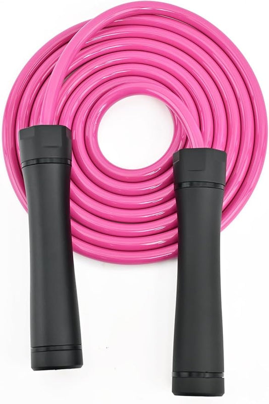 Weighted Jump Rope, 1LB Tangle-Free Ball Bearing Rapid Speed Skipping Rope for Men Women, Adjustable 9mm Cotton & PVC Rope with Alum Handle for Boxing MMA Weight-Loss Athletic Workout Fitness