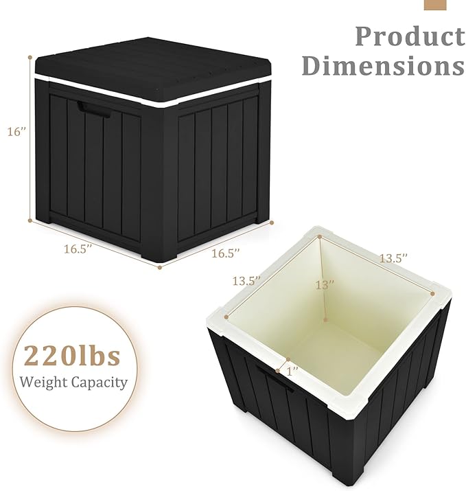 Giantex 10 Gallon 4-in-1 Cooler, Portable Ice Chest with Built-in Handle, Multifunctional Ice Cooler, Cocktail Side Table, Patio Bar Table, Outdoor Stool for Camping, Fishing, Picnic (Black)