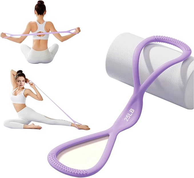 Luminous Resistance Bands, 8 Shaped Exercise Bands, with Handles Band for Arms, Back, Shoulder Stretch, Resistance Bands Women Men, Gift for Yoga Lover/Beginner, Not Break