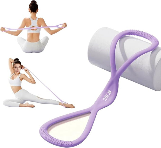 Luminous Resistance Bands, 8 Shaped Exercise Bands, with Handles Band for Arms, Back, Shoulder Stretch, Resistance Bands Women Men, Gift for Yoga Lover/Beginner, Not Break