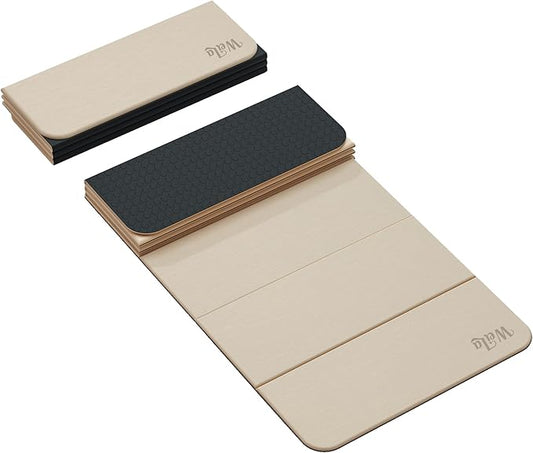 Foldable Yoga Excercise Mat 71"L x 24"W, Odourless Light Weight POE Mat For Home Fitness and Gym Workouts, 1/4 inch Non-slip Design for All Types of Yoga Pilates