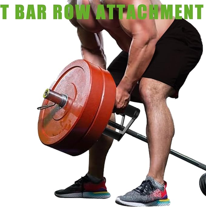 Double D Row Handle LAT Pulldown Attachments, T Bar Row Attachment,1.3 Inch Diameter Big Comfort Rubber Grip V Bar Attachmentt for Cable Machine Home Gym Accessory