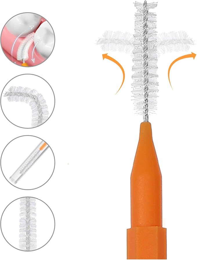 100PCS Braces Brushes Interdental Brushes Braces Flossers Braces Brush for Cleaner Toothpick Dental Flossing Head Oral Flosser Dental Picks for Teeth Cleaning(10 Colors)