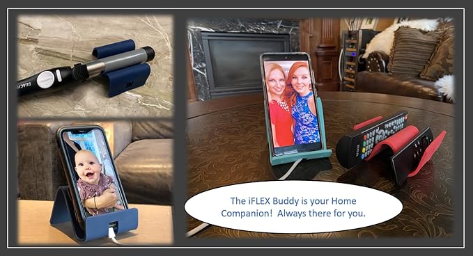 iFLEX Buddy Cell Phone and Tablet Stand Companion - Ideal for Air Travel, Work, and Home Use - Flexible Holder for All Mobile Devices - The Ultimate iPhone Cell Phone Stand Solution