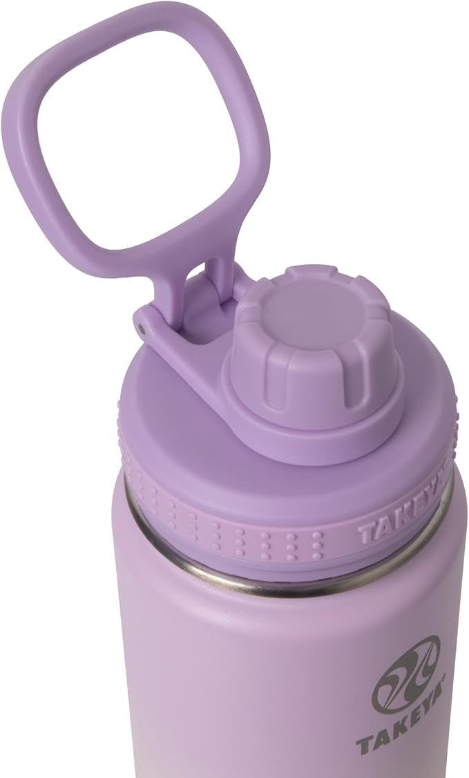 Takeya Actives Water Bottle with Spout Lid - Bottle with Double Stainless Steel Insulation - Dishwasher Safe & BPA-Free - Bottle with Spout Lid & Removable Bumper - 24 oz, Ombre Golden Hour