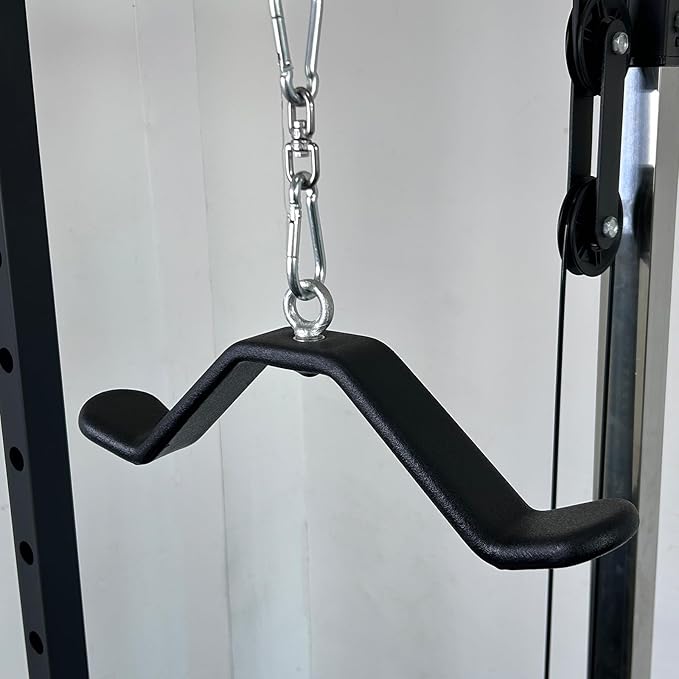 KORIKAHM Cable Machine Attachment Curl LAT Pull Down Bar, LAT Pulldown Tricep Bar Strength Training Workout, Back Cable Attachments Grip for Home Gym