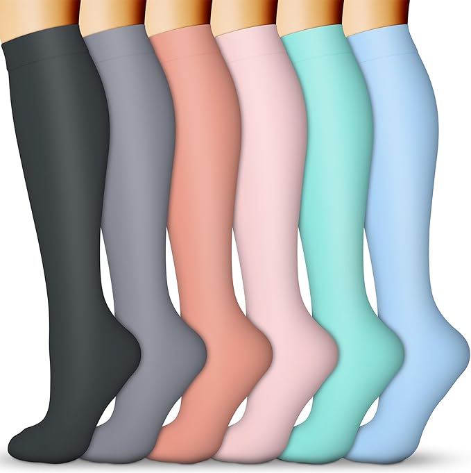 Compression Socks for Women & Men 15-20 mmHg, Best for Medical, Nursing, Running, Athletic, Varicose Veins, Travel
