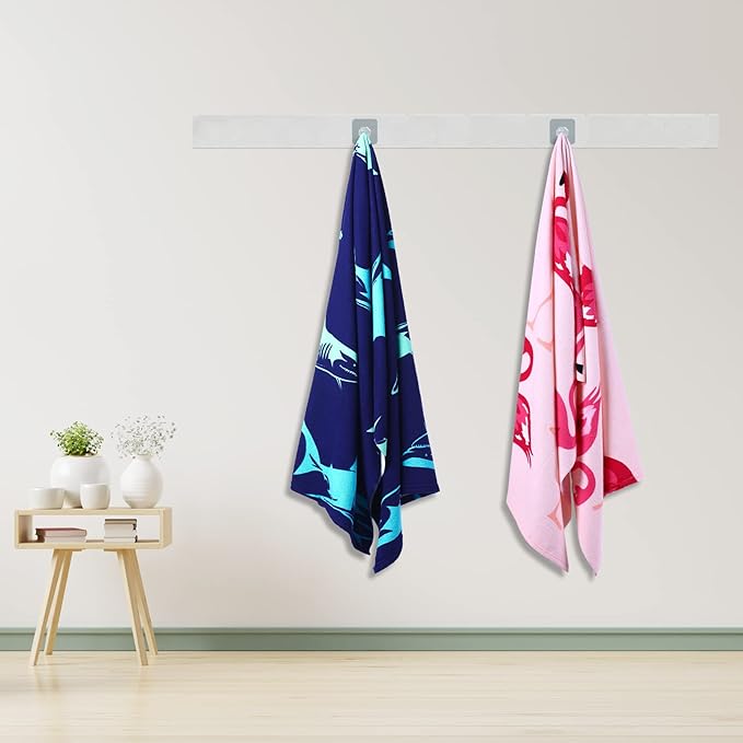 Genovega 2 Packs Oversized Beach Towel Set 36 x 72 in Large Big Pool Camping Swim Clearance Soft Towels Travel Essentials Accessories Must Haves Vacation Adult Necessities Gifts Seashells Flamingo