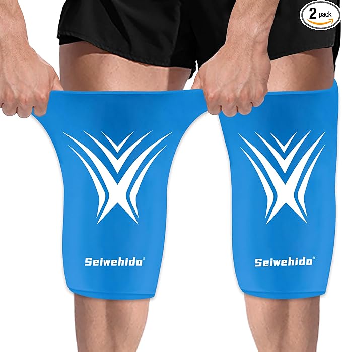 Extended Leg Knee Ice Pack Wrap for Injuries Compression, Reusable Soft Gel Freeze Knees Brace for Swelling Replacement Surgery, Cold Therapy for Arthritis, Meniscus Tear (Knee-Blue-2 Pack)