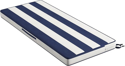 Codi Outdoor Bench Cushion 60 inch, Double Waterproof Patio Furniture Cushions Replacement for Swing, Porch, Couch, 60x18x3'', Breton Stripes