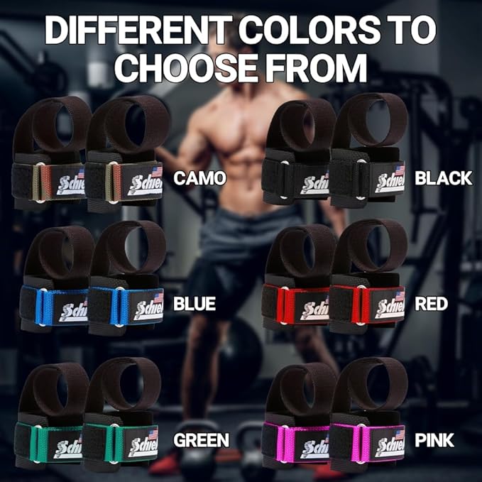 Schiek Sports 1000-PLS Deluxe Power Lifting Wrist Straps - Weight Lifting Wrist Wraps