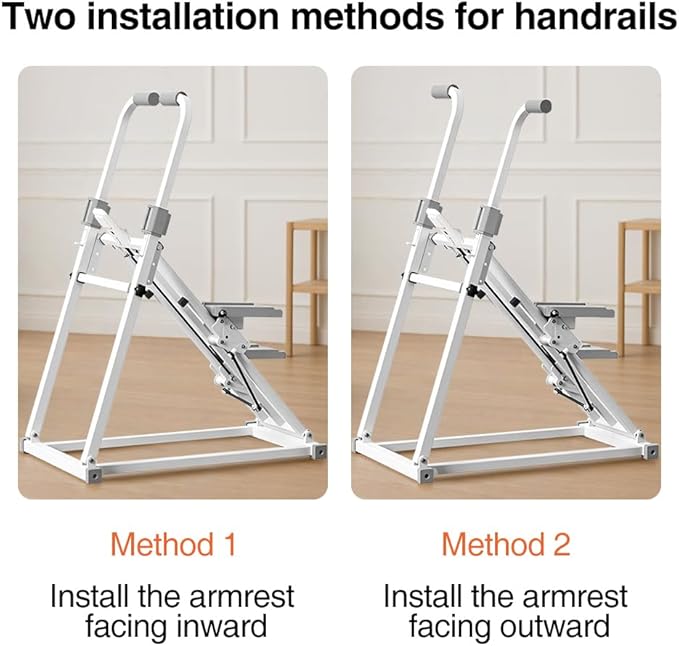 Foldable Stair Stepper Machine with Handles - Adjustable Stepper for Home Cardio, Low Impact Workout Equipment for Legs, Glutes & Weight Loss - Compact Stepping Machine, Easy Assembly White