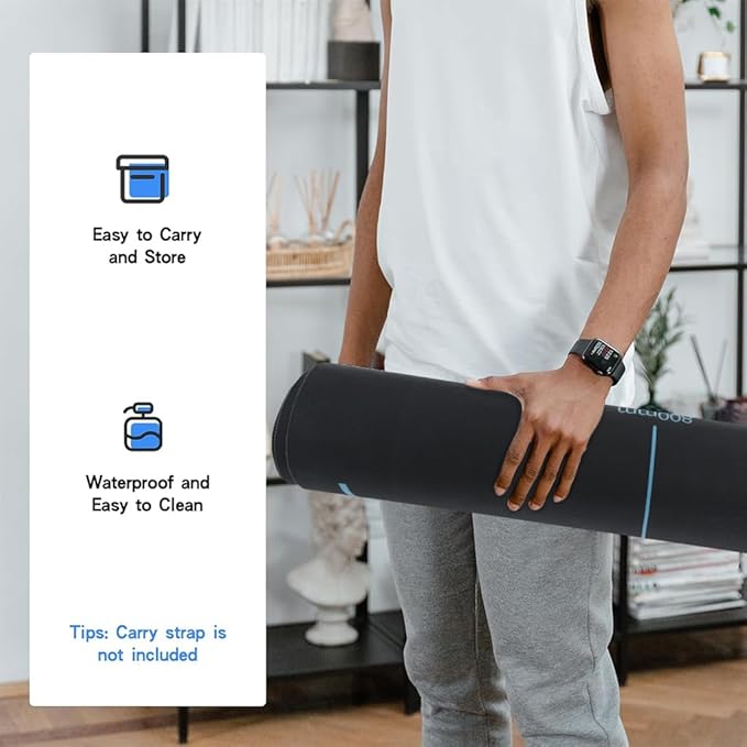 Exercise Equipment Mat for Ab Roller Wheel, Non-Slip Exercise Mat Extra Long Sound Insulation Knee Mat The Joints Protect For Abdominal Yoga Floor Workouts