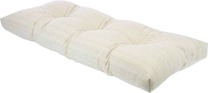 Klear Vu The Gripper Omega Non-Slip Tufted Bench Cushion for Indoor Furniture, Entryway Storage, Bay Window, Corner Nook or Piano Seat, 35 Inches, Chenille Cream