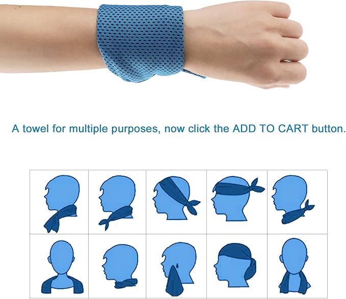 Cooling Towels 40 Pack 40"x 12", 160gsm Bulk Cool Towels, Soft Breathable, Super Absorbent, Quick Cold Towel, for Bowling, Yoga, Travel, Camping, Golf, Football, Hiking, Outdoor Work