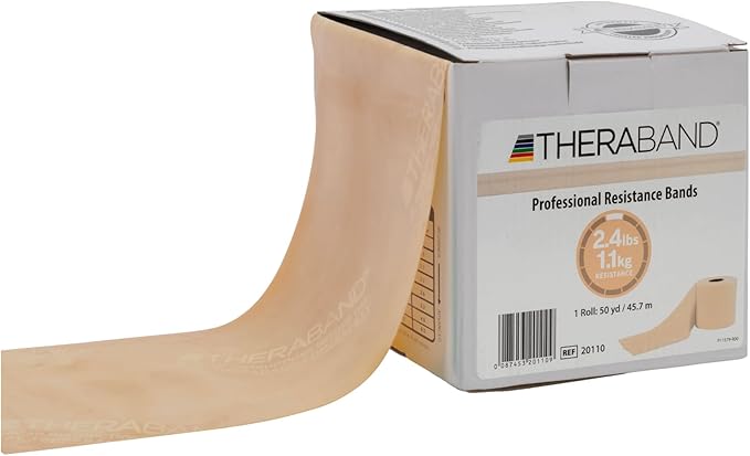 THERABAND Resistance Band, Black, Special Heavy, 50-Yard Roll, Latex Elastic Band for Exercise