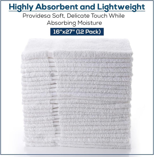 Simpli-Magic 79251 White Hand Towels, 16"x27", 12 Pack