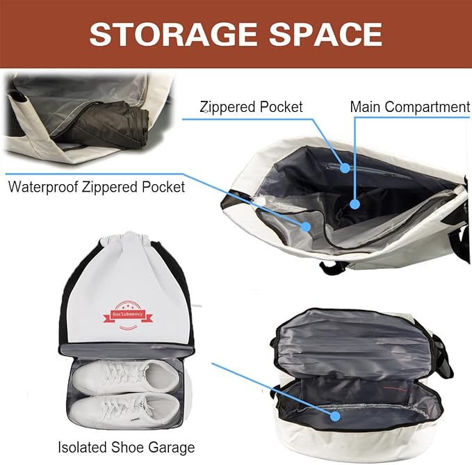 D&C Drawstring Backpack with Shoe Compartment - Water-Resistant Sports Bag & Gym Bag, basketball backpack