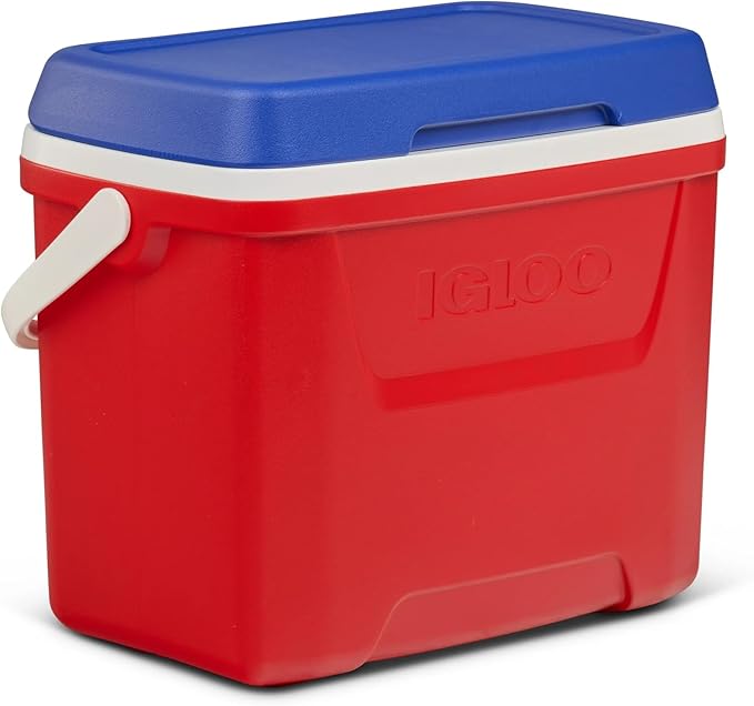 Igloos Cooler Hard-Sided Ice Chest, Insulated Portable Cooler, Heavy-Duty, Leak-Resistant Lid, Lightweight Ergonomic Handle