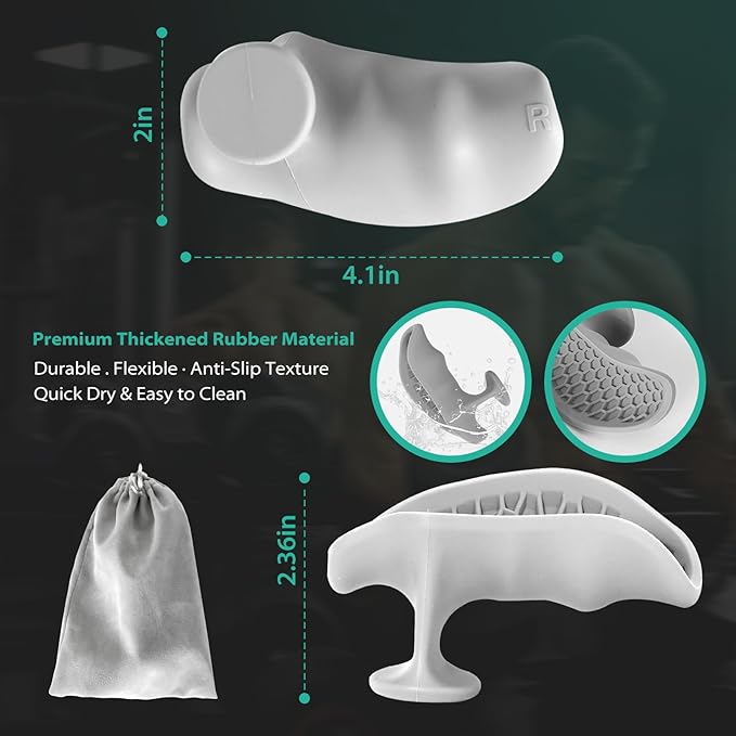 Ergonomic Rubber Gym Grips for Men & Women – Anti-Slip Fingerless Workout Gloves for Weight Lifting, Deadlifts, Pull-Ups, Rows, Barbell, Dumbbell, Palm Protectors for Gym Training