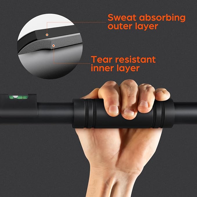 Mipcase Doorway Pull Up Bar, Adjustable Strength Training Bar Portable Gym Equipment for Home Fitness