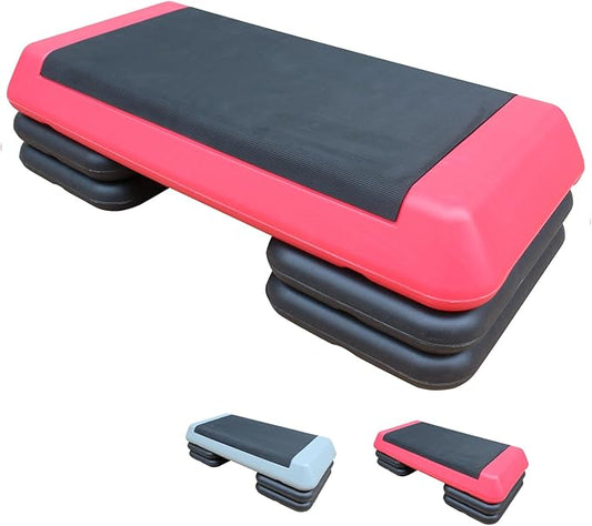 Exercise Aerobic Step Platform,Adjustable Height Fitness Stepper Stackable Risers, Aerobics Stepper Workout Stepper for Gym Home Cardio Strength & Training