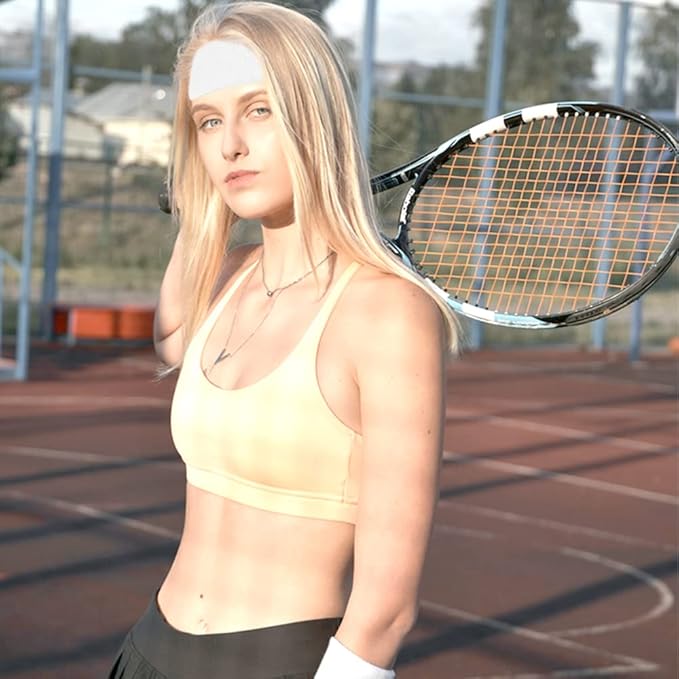 Sports Sweat Bands for Men -12 Pack Sports Headband and Wristbands, Sweatbands Colorful Cotton Sweat Band for Women ＆ Men Tennis Basketball Outdoor Athletic, Running, Gym