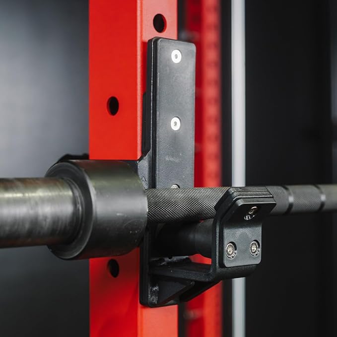 Titan Fitness T-3 Series Quick Release Roller J-Hooks, 1,000 LB Rackable Capacity, Fits 2" x 3" Uprights, 16mm Pop-Pin Fits 11/16" Hole, Protective Nylon Liners