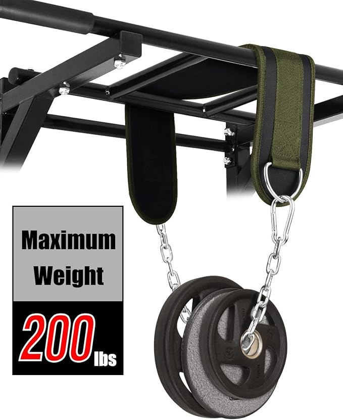 Seektop Dip Belt With Chain for Weightlifting - Neoprene Waist Belt for GYM Workout, Pull Ups, Crossfit, Weight Lifting, Squat, Training, Fitness - for Men & Women